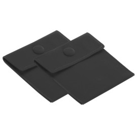 Zaplyte 2 Pack 4x4 Inch Jewelry Pouches Velvet with Snap Button for Rings Black