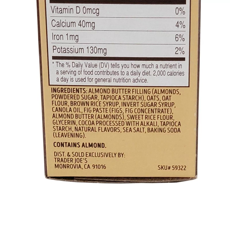 Trader Joes Almond Butter Cocoa Bars Gluten-Free Vegan Bar 1-Pack