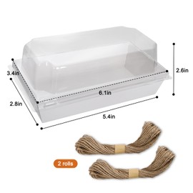 50 Pack Charcuterie Boxes with Clear Lids: 6 x 3 Inches To Go Dessert Boxes Disposable Bakery Boxes for Cupcakes Donuts Strawberries Muffins Small Treat (White)