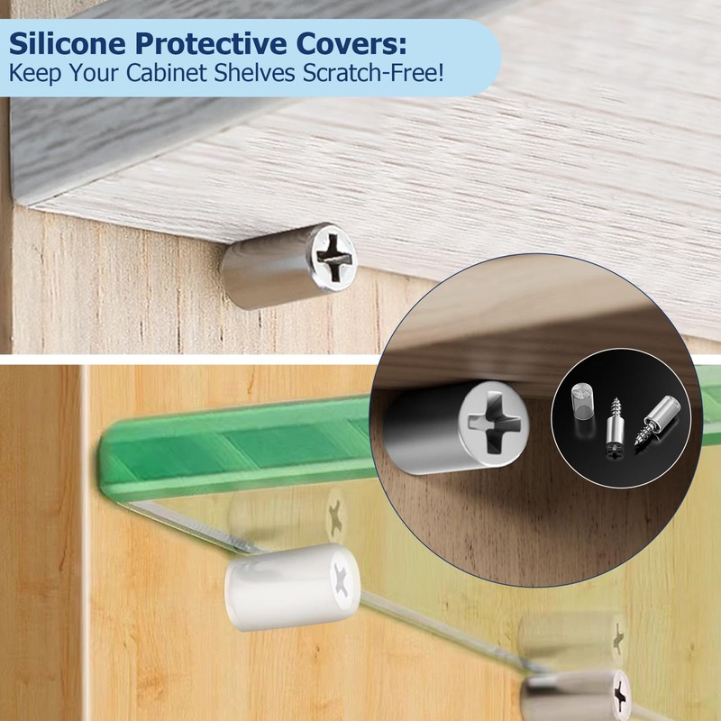 Shelf Brackets, Pack of 30, Shelf Holder with Rubber Protection,