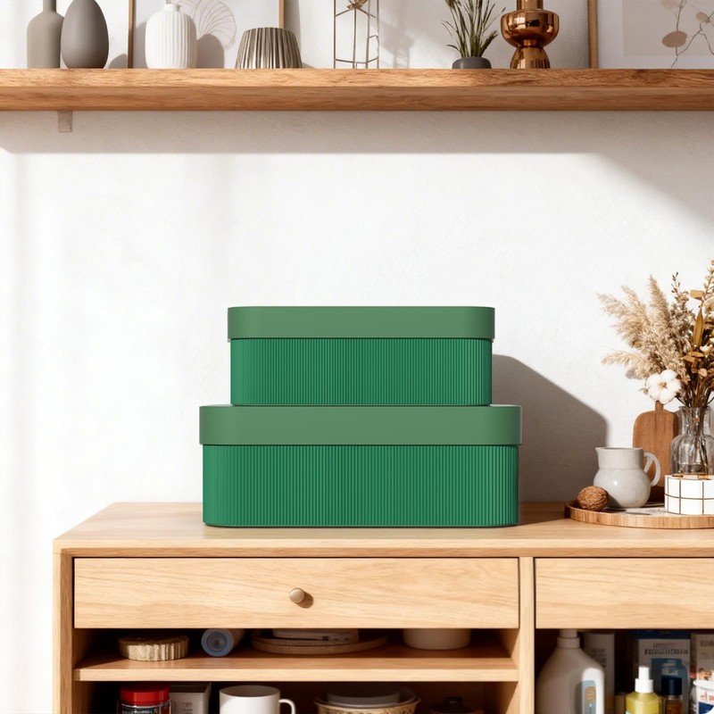 Decorative Storage Boxes Cardboard Organizer Set of 2 for Home