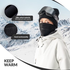 Qunature Ski Mask Winter Neck Gaiter Warmer Neck Tube Scarf Fleece Soft Elastable Thermal Face Covering Mask Sports mask Outdoor Activities such as Skiing,Cycling for Men and Women