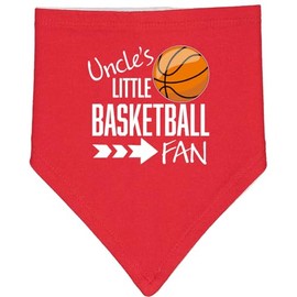 inktastic Uncle's Little Basketball Fan Baby Bandana Bib Red and White 31b19