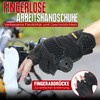 HANDLANDY Fingerless Work Gloves for Men Women, Padded, Non-Slip, Shockproof,