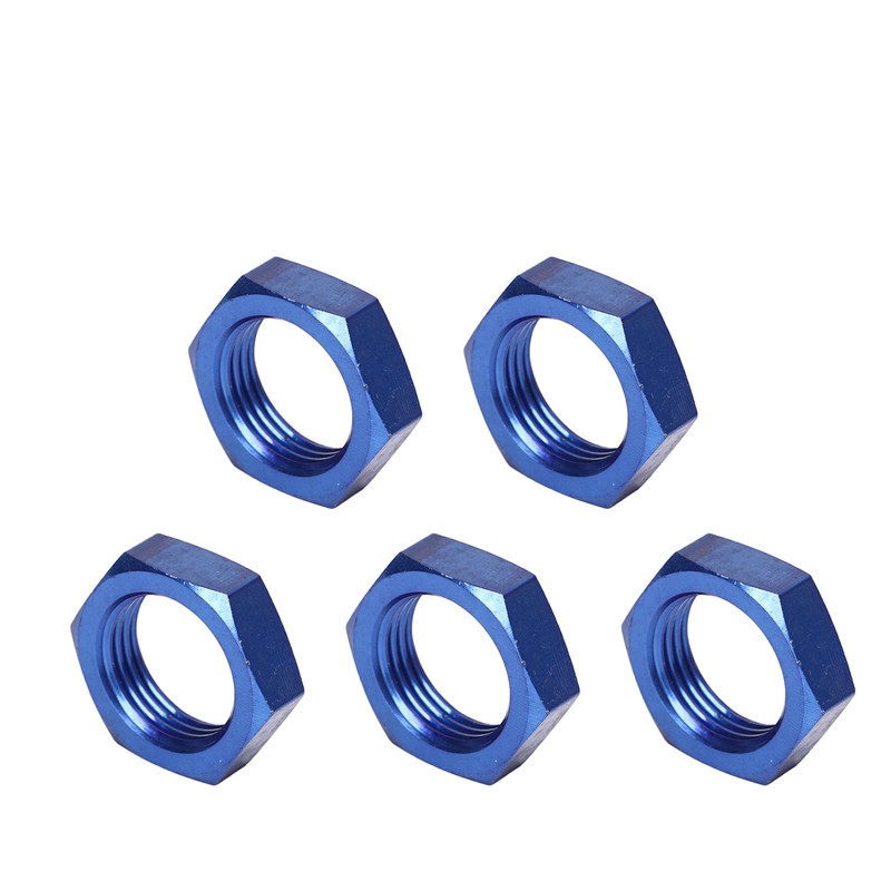 5 Pcs AN8 Female Thread Hex Locking Nut Metal Alloy