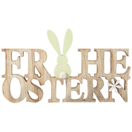 Heitmann Deco Wood 'Ostern’ Lettering with Hare – Easter bunny decoration – Table Decoration and Decorations for Easter (German Language)