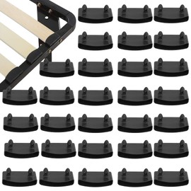 Slatted Frame Brackets, Black, 30 Pieces, Slatted Frame Accessories, Plastic Bed Slat Holder, End Cap Holder, Replacement Bed, Slatted Frame Caps (54 mm x 10 mm Inside) for Holding Bed Accessories