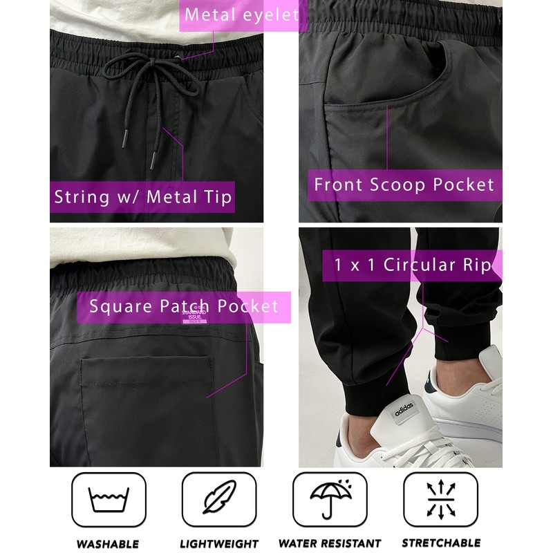 Southpole Men's Quick Dry Basic Nylon Jogger Pants, Lightweight, Water