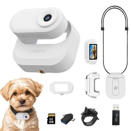 64GB 1080P Mini Body Camera, Thumb Size Wearable Action Body Cam, Hands Free Recording Bodycam with Magnetic Lanyard, Premium Portable Camcorder Mount Anywhere for Work, Travel, Pet Walking (White)