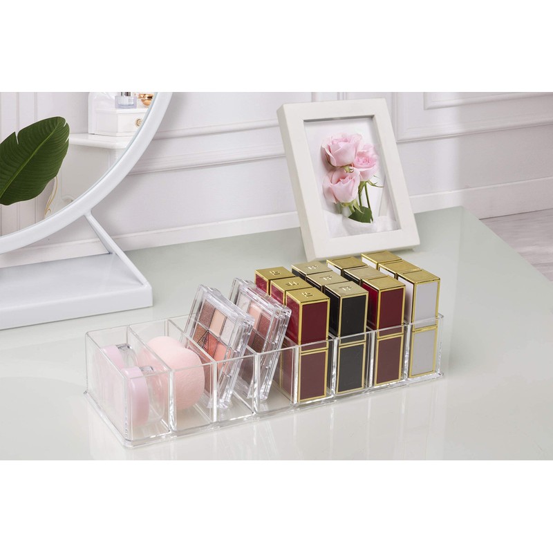 Grestar 8 Compartments Detachable Makeup Organizer, Acrylic Cosmetic Storage Jewelry