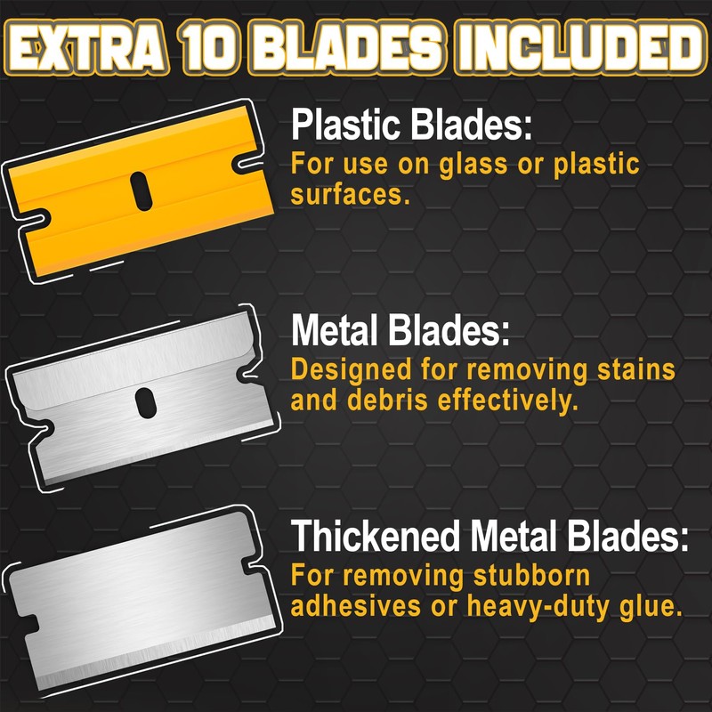 DIYSELF Razor Blade Scraper 12Pack Glass Scraper Oven Scraper for