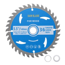Kozelo Circular Saw Blade - [5-1/2-inch x 36 Teeth x 5/8-inch Arbor] Circular Cutting Blade with 5/8" to 3/8" Washer Adapter for Woodworking Plastic Use, 0.09-inch Kerf