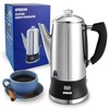 APOXCON Electric Coffee Percolator Stainless Steel Coffee Maker with Clear