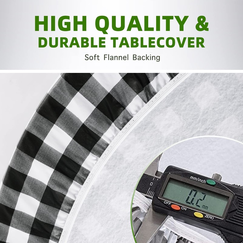 UMINEUX Fitted Rectangle Tablecloth for 6 ft - Plastic Vinyl
