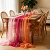 Pink Orange Party Decoration Table Runner, 3 Pack Boho Chiffon