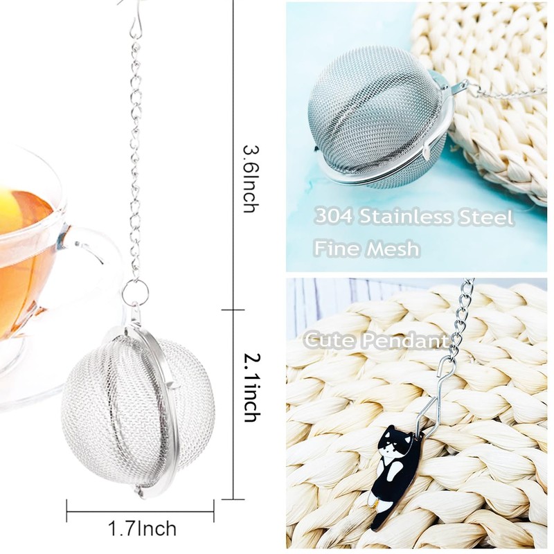 Cat Tea Infuser, 2 Pcs Cute Tea Diffuser Stainless Steel