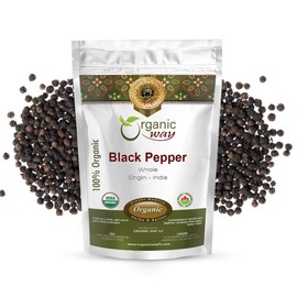 Organic Way Whole Black Pepper (Black Tellicherry Peppercorn) - Grinder Refill | Adds Flavour | Organic & Kosher Certified | Non GMO & Gluten Free | USDA Certified | Origin - India (1LBS / 16OZ)