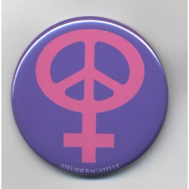 Feminist Peace Sign Anti War 2 1/4" Pinback Button