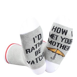 HIMYM Gift TV Series Lover Gift I’d Rather Be Watching HIMYM Yellow Umbrella Gift TV Show Socks HIMYM Fans Gift (Watching HIMYM CA)
