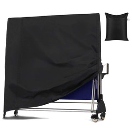 Table Tennis Table Cover Mayhour Outdoor Indoor Folding Ping Pong Table Covers Waterproof Heavy Duty Dustproof All Weather Protection Universal Fit Black (210D)