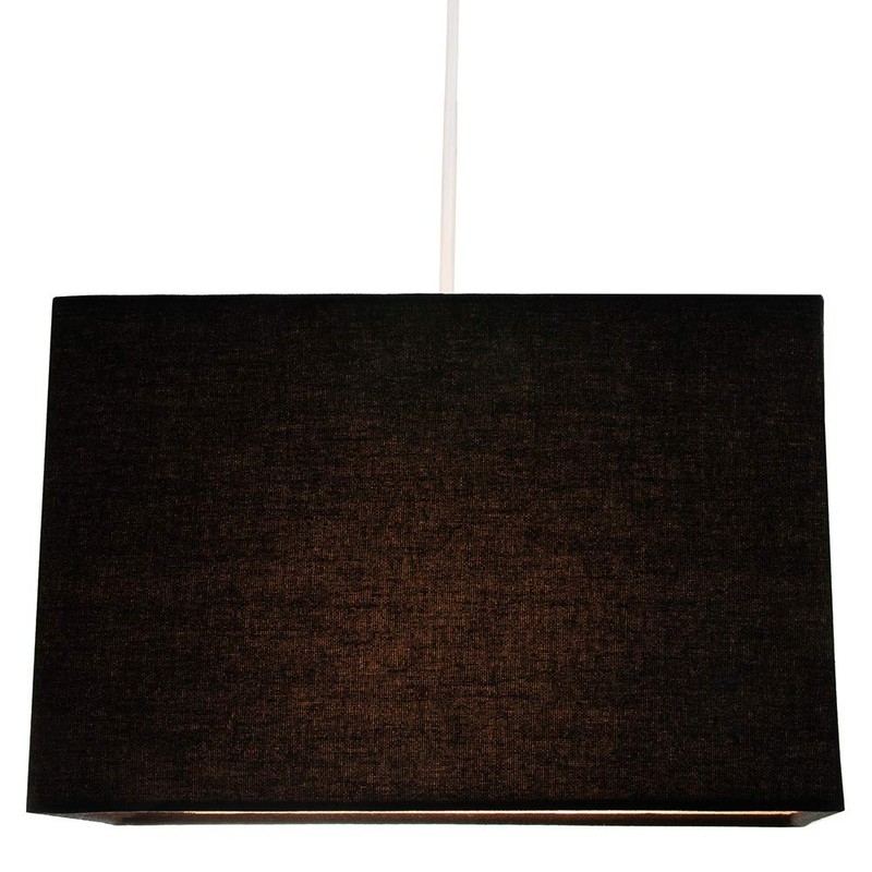 Contemporary and Stylish Jet Black Linen Fabric Rectangular Lamp Shade