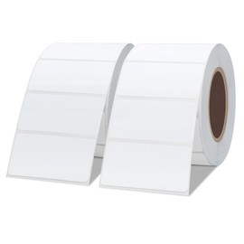 Hybsk 2x1 inch Direct Thermal Labels for Barcodes, Address, Compatible with Rollo Label Printer & Zebra Desktop Printers (2"x1",2 Rolls White)