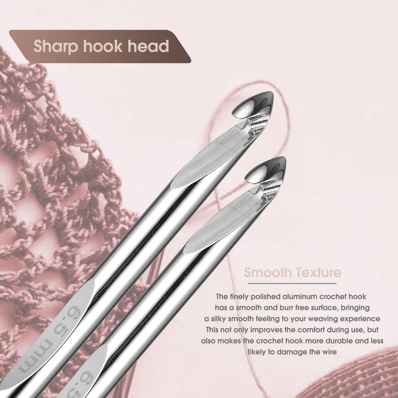 Tunisian Crochet Hooks Set Aluminum Metal Interchangeable Crochet Hook with