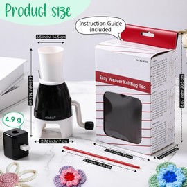 i Cord Knitting Machine, Hand Cranked iCord Maker Tool with Built in Weight, Crochet Hook & Tutorials, Easy to Use Knitting Machine for DIY Tejedora Craft Crocheters (Yarn Not Included)