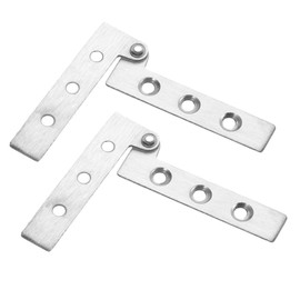 4Pcs Door Pivot Hinges, 360°Rotating Hidden Door Hinge 7-Shape Hinge Stainless Steel Concealed Hinges Cabinet Door Screen Fittings 100mm