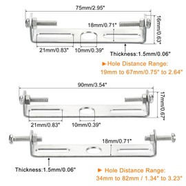 sourcing map Ceiling Light Plate, 75mm 90mm Lighting Fixture Mounting Bracket Light Crossbar for Home Office Chandelier, Pack of 4