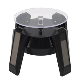 LED Jewelry Display Turntable Solar Powered Rotating Stand Blue Led Light for Watch Necklace Bracelet