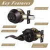 Probrico Wave Style Keyed Entry Door Handle Lever with Double