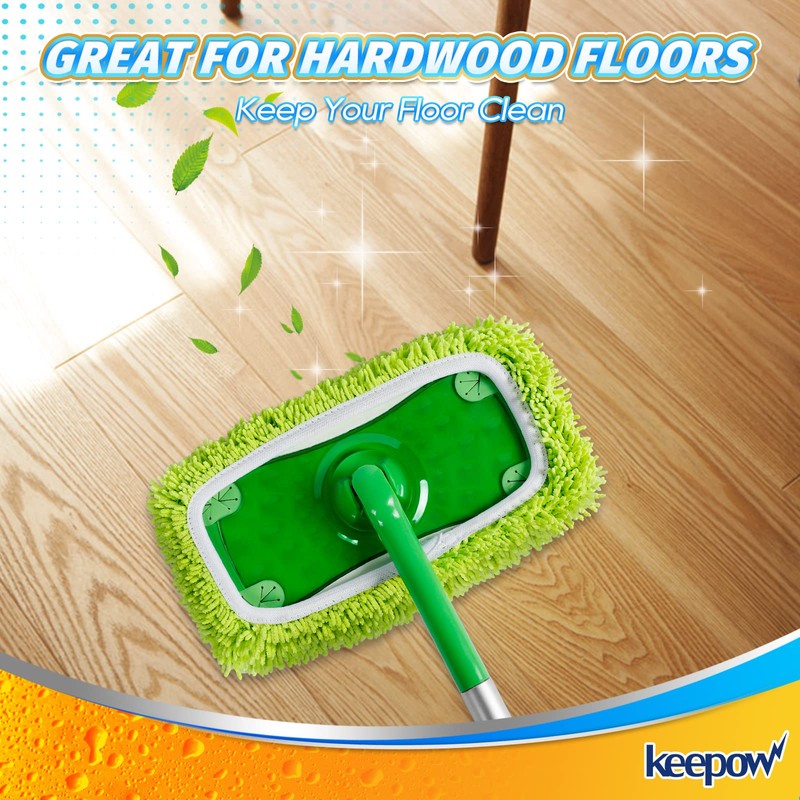 Reusable Microfiber Mop Pads Compatible with Swiffer Sweeper, Dry Sweeping