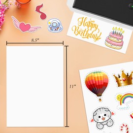 NefLaca 100 Full Sheets Sticker Paper for Laser & Ink Jet Printers, 8.5" x 11" Full Sheet Address Shipping Label, 100 Sheets 100 Labels