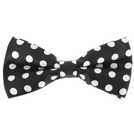 cravateSlim Black and White Big polka dots Bow Tie