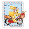 Spreadshirt Felix The Rabbit Bicycle Trip Stamp Sticker, 10 x