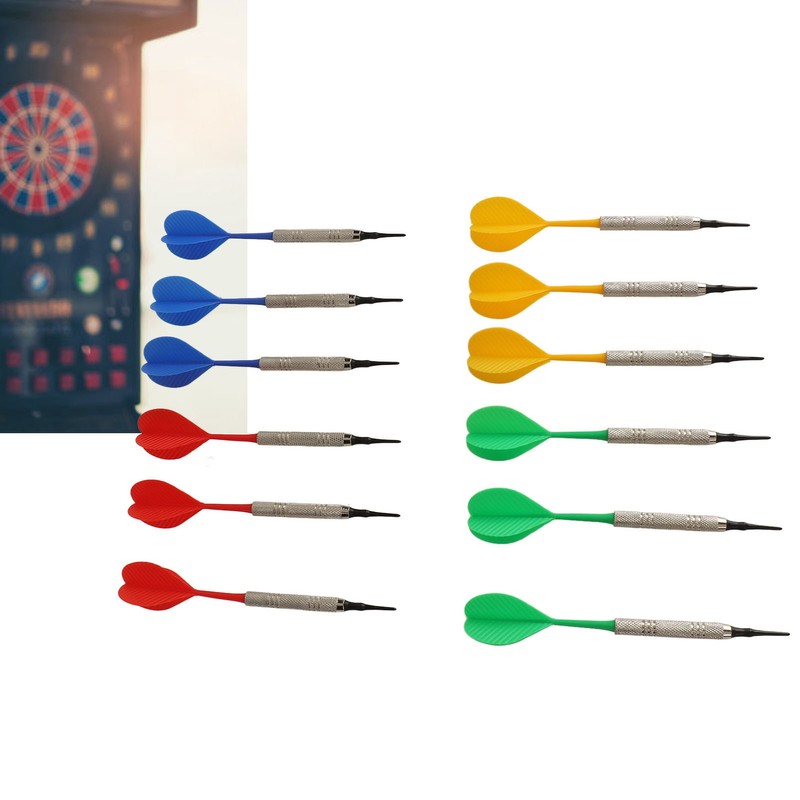12PCS Soft Tip Darts for Beginners Plastic Professional Indoor Darts