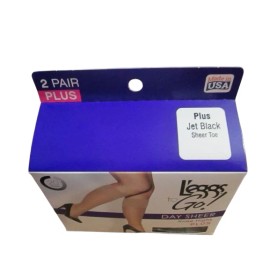L'eggs Leggs To Go Day Sheer Knee Highs Plus Pantyhose Jet Black Sheer Toe 2 Pack