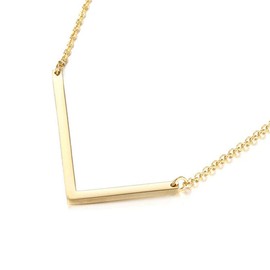 Sideways Initial Necklace 18K Gold Plated Stainless Steel Large Letter Necklace Big Initial Pendant Monogram Name Necklace for Women, gold-plated-stainless-steel