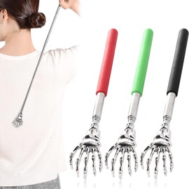 EAVUYIS 3 Stück Rückenkratzer, Edelstahl Teleskop Rücken Kratzer, Teleskop Rückenkratzer, Back Scratcher, für Haus, Reise und Büro