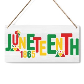 1865 Juneteenth Decorations Outdoor June 19th Freedom Day Party Decor African American Festival Celebration Sign Black History Sign for Door 12 x 6 inches