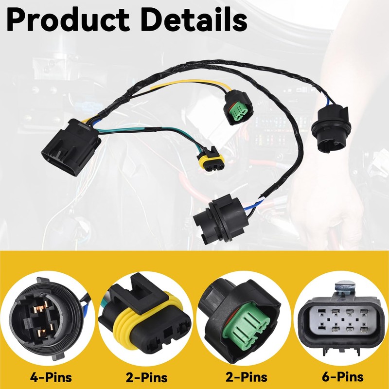 Headlight Wiring Harness Assembly Headlamp Socket Compatible with 2008-2014 Chevy