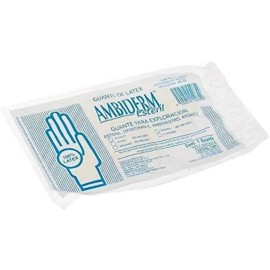 Guante De Latex Estéril Ambiderm Talla Mediana Con 100 Piezas Color Natural Acabado Liso Textura Sedosa Para exploración Desechables De alta sensibilidad al tacto Confortables y seguros.