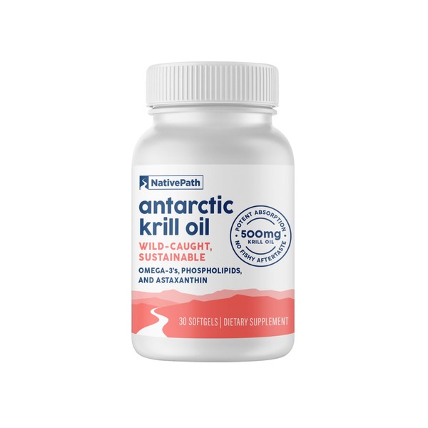 NativePath Wild-Caught Antarctic Krill Oil 500mg - Premium Astaxanthin 200mcg