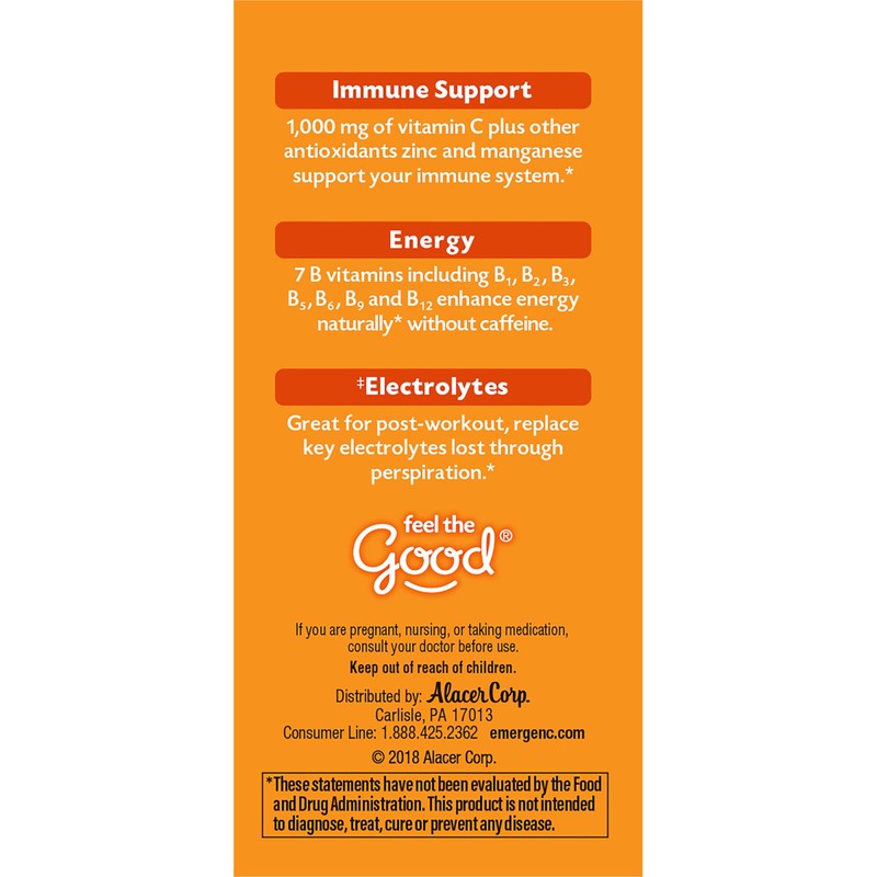 Emergen-C 1000mg Vitamin C Powder for Daily Immune Support Caffeine