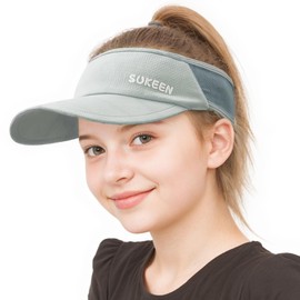 Sukeen Kids Sun Visor Hats for Girls Boys,Lightweight Sports Hat UPF50+ Sun Hat Cooling Headwear Visor for Running Outdoors