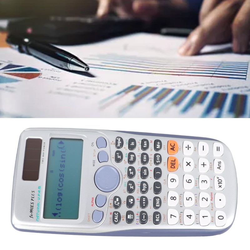 Scientific Calculator Large Display 417 Functions Battery Power Sliding Cove