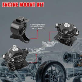 3 Pcs Engine Motor Mounts Set - Compatible with Acura MDX 2007 2008 2009 2010 2011 2012 2013 V6 3.7L, Auto Transmission, Replace# A4526HY, A65016, A4527HY, A4527
