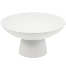 Yardwe Ceramic Footed Bowl Ceramic Fruit Bowl Pedestal Fruit Bowl Dessert Snack Serving Stand for Kitchen Counters Banquet (White) Footed Fruit Bowl