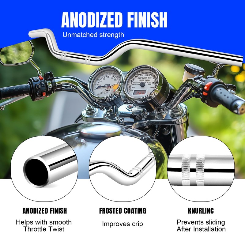 DREAMIZER 7/8 motorcycle handlebars, Universal 22mm Handlebars Motorcycle Bars for